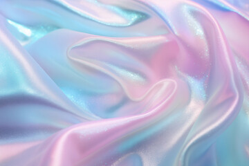 Fototapeta premium Iridescent background. Psychedelic iridescent creative background, trends 80s or 90s. Holographic Abstract soft pastel colors backdrop. Holographic Foil Backdrop. Trendy creative gradient.