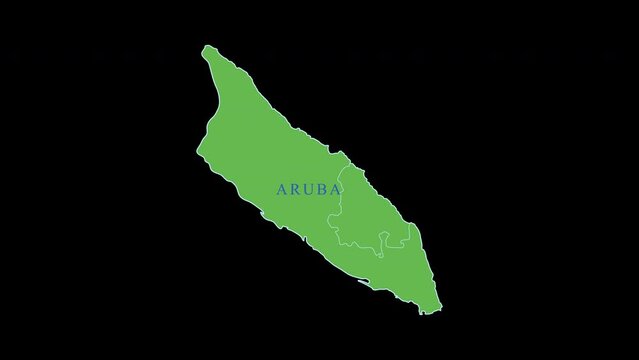 footage 2D Map of  Aruba 
