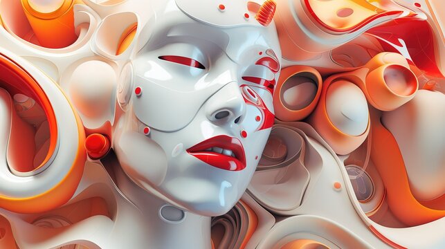 Abstract faces background, wallpaper