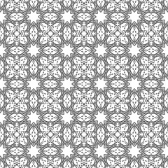 Elegant very beautiful black and white seamless pattern. Ornamental style tribal ethnic background
