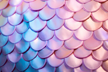 Close up of pastel colored textile fish scales fabric