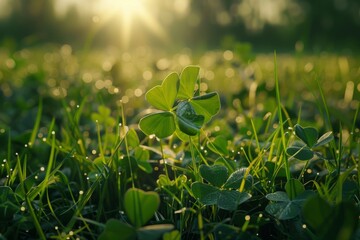 Three-leaf Clover in Grass