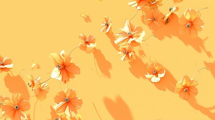 Naklejka na ściany i meble flower print on a yellow background