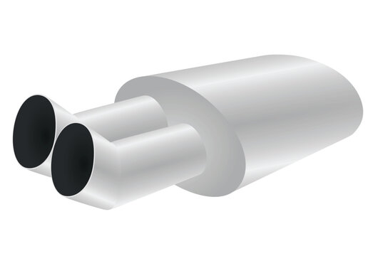 Grey exhaust pipe. vector illustration