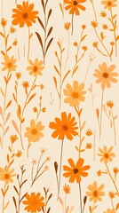 flower print on a yellow background