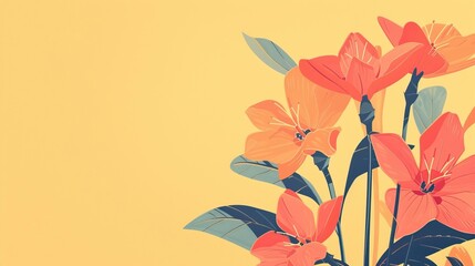 flower print on a yellow background