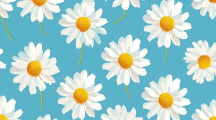 Simple seamless pattern with daisies 