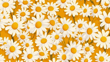 Simple seamless pattern with daisies 