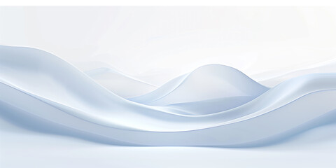 An elegant wave of translucent fabric creates a smooth, flowing form on a serene white background.
