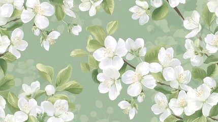 Spring summer delicate seamless pattern with blooming Flower