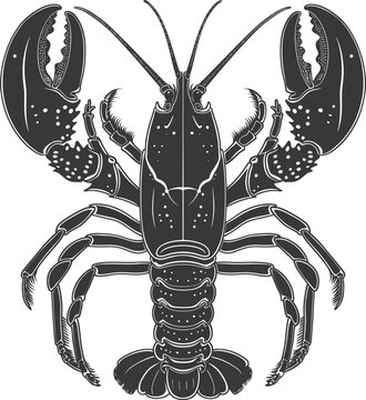 recommend clip art: Silhouette lobster black color only