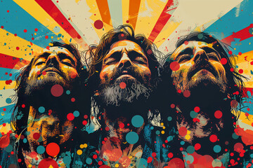Jesus in a Vivid and Abstract Illustration with Splattered Colors
