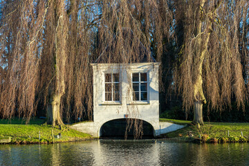 Utrecht, the Netherlands. 8 January 2023. Teahouse in the garden of Rijnhuizen castle in Jutphaas Nieuwegein.