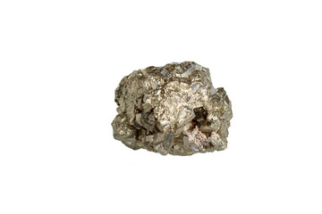 pyrite mineral stone macro on white background