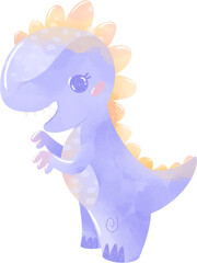 pastel cute dinosaur isolated on white background