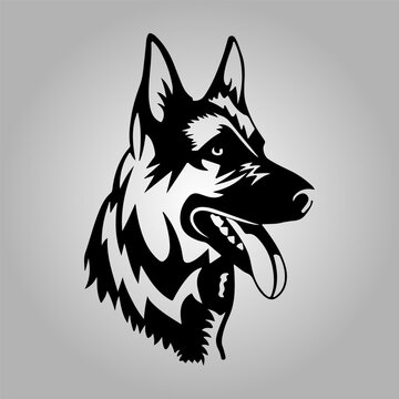 k9 german shepherd mascot logo vector