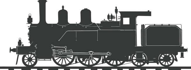 Silhouette locomotive black color only