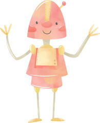 cute robot flat illustration isolated on white background