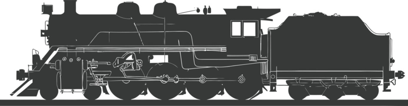 Silhouette locomotive black color only