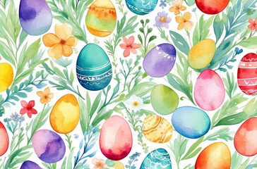 Fototapeta na wymiar easter eggs watercolor background