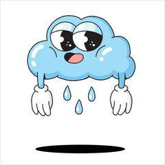 Cloud character groovy mascot
