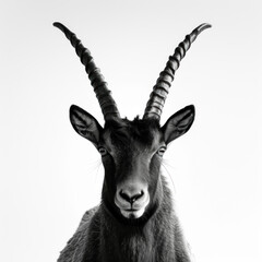 ibex goat isolated on white background