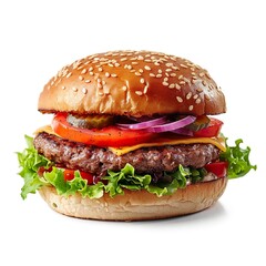 Hamburger on white Background