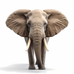 Elephant Face shot isolated on transparent background cutout