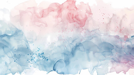 Abstract watercolor pastel background, pink and blue wallpaper with empty space