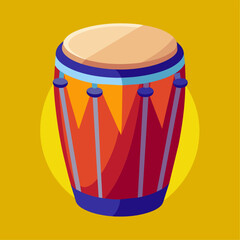 Conga musical drum instrument illustration.