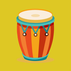 Conga musical drum instrument illustration.