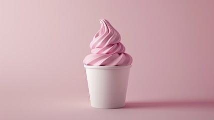 an ice cream cup design against a light background, leaving ample space for text to highlight its innovative features or branding.