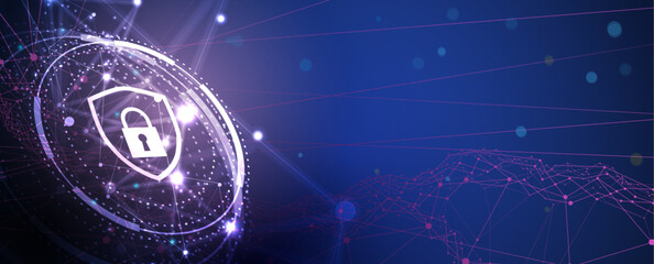 Cyber security and information or network protection. Future cyber technology web services for business and internet project