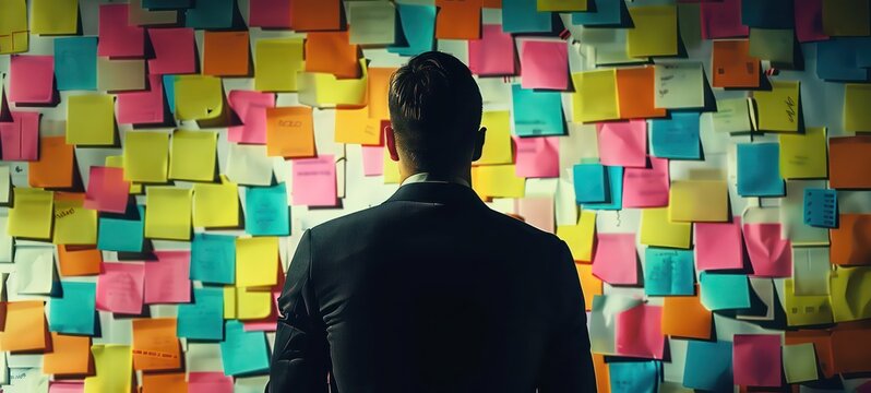 Businessman with many business priorities