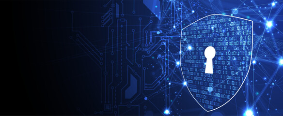 Cyber security and information or network protection. Future cyber technology web services for business and internet project