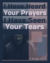 Bible based poster with praying man and bible quote