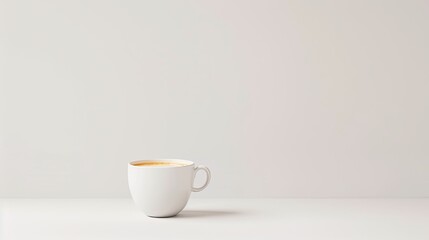 a coconut latte in a clean white background, the empty space for text to highlight its smooth flavor, dairy-free ingredients, and suitability for various dietary preferences. - obrazy, fototapety, plakaty