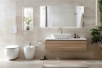 Modern Bathroom with Sink and Toilet