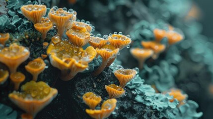 Naklejka premium Close Up Photography of nature, leaves, flowers and pollen in nature, various colors, dissolved bokeh background, Perfect