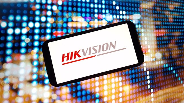 Konskie, Poland - March 02, 2024: Hikvision company logo displayed on mobile phone screen