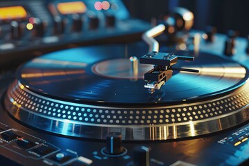 Vinyl Record Player or DJ Turntable - obrazy, fototapety, plakaty
