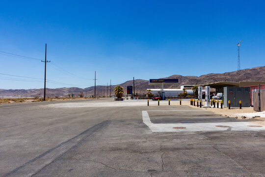 Trona, Searles Valley, California, USA, June 26, 2022: Kwik Serv Gas station. Trona is an unincorporated community in San Bernardino County.