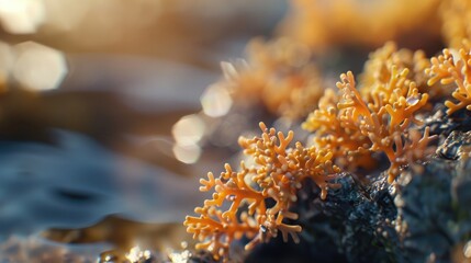 Fototapeta na wymiar macro photography orange anemone background wallpaper eco friendly