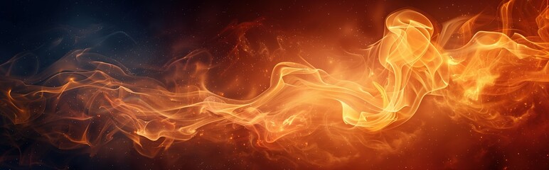 Abstract flames of fire with burning smoke float up on black background for display products. Fire blaze reflection.