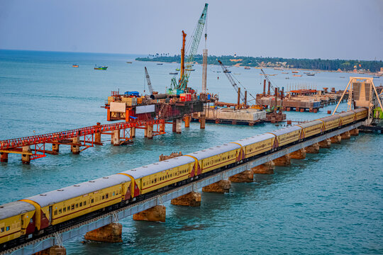 Pamban Bridge is a railway bridge that connects the town of Mandapam in mainland India with Pamban Island, and Rameswaram, Tamil Nadu, South India. it was India's first sea bridge. Cantilever bridge.