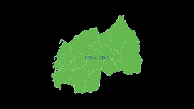 footage 2D Map of  Rwanda 