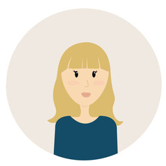 blonde girl avatar with straight hair