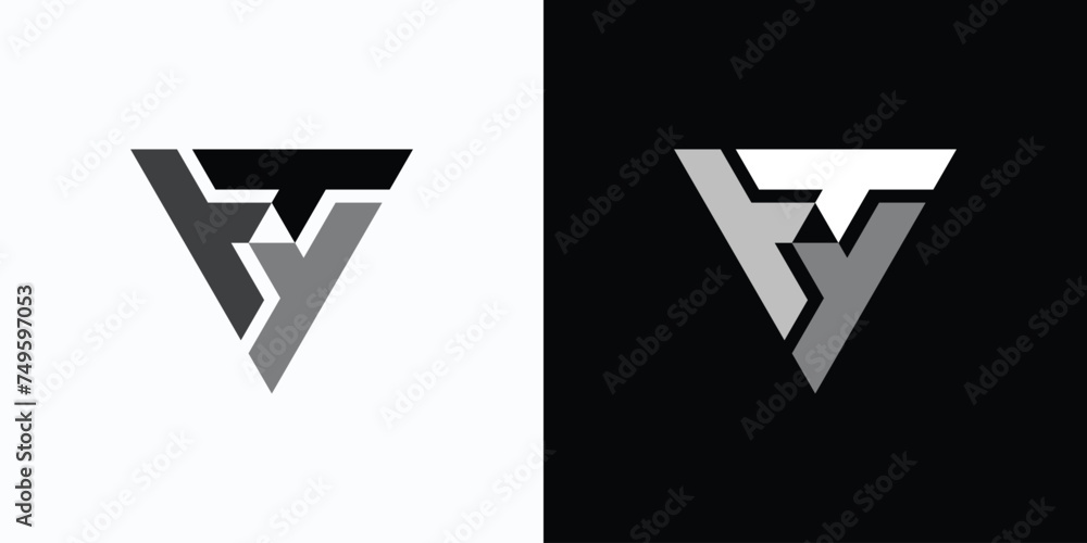 Poster vector logo design of three initials t rotating geometric triangle shape with modern, simple, clean 