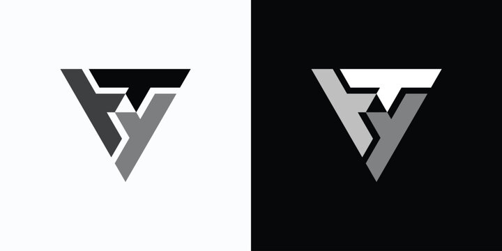 Vector logo design of three initials T rotating geometric triangle shape with modern, simple, clean and abstract style.