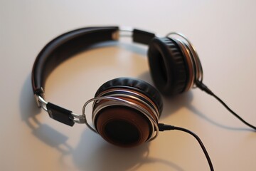 headphones on a black background